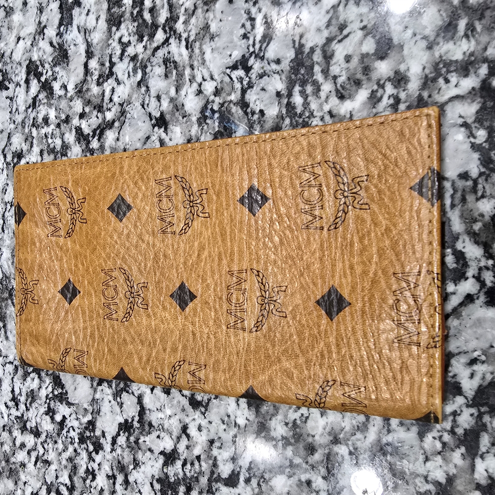 EUC MCM Cognac Visetos Leather Wallet